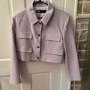 Gorgeous ZARA Women’s Gingham Cropped Jacket. Size XL
